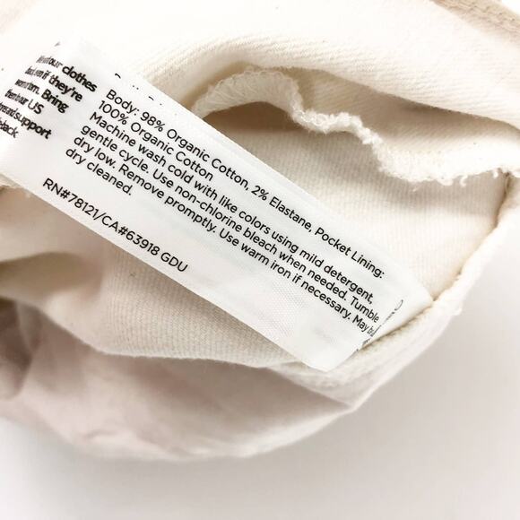 EILEEN FISHER Womens Denim Pants 6 Cream Organic Cotton Taper Natural Easy Fit - Picture 10 of 10